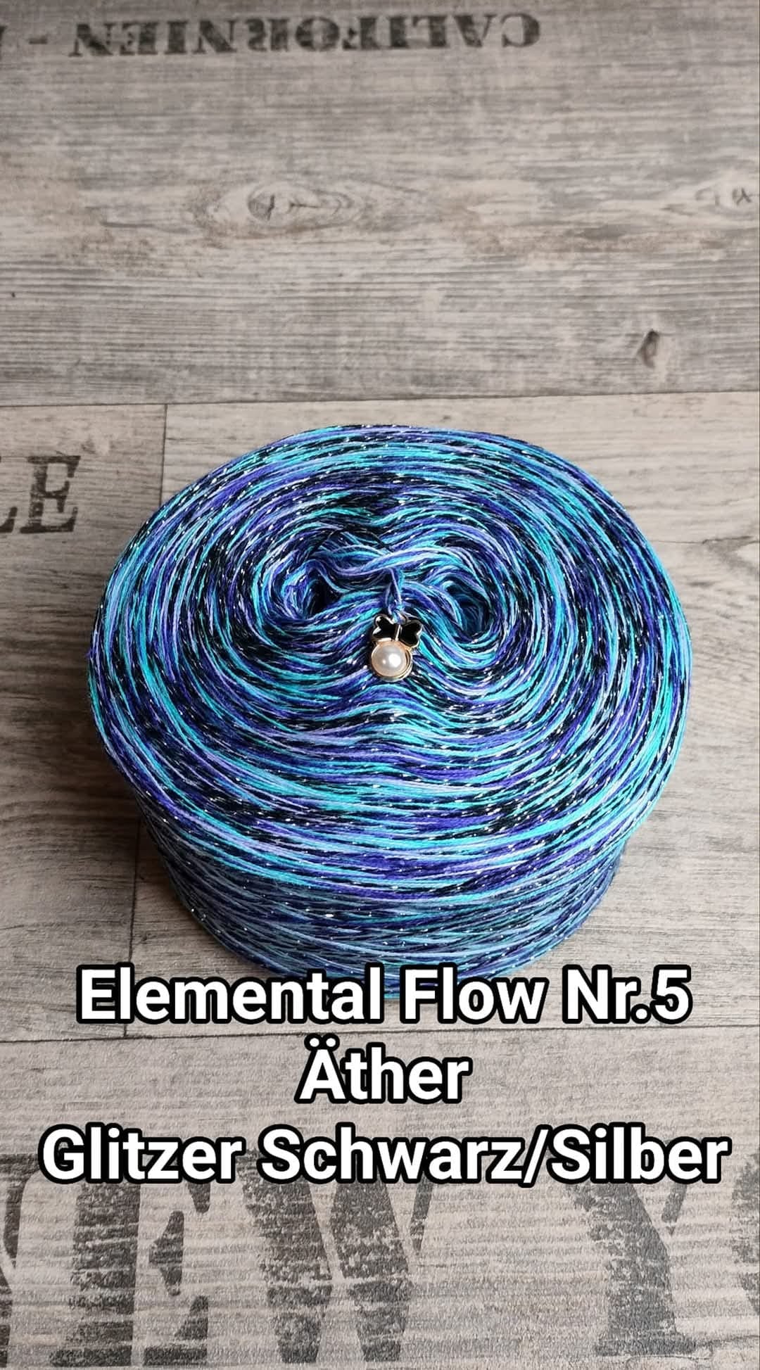 Bobbel "Elemental Flow Nr. 5" Äther mit Glitzergarn