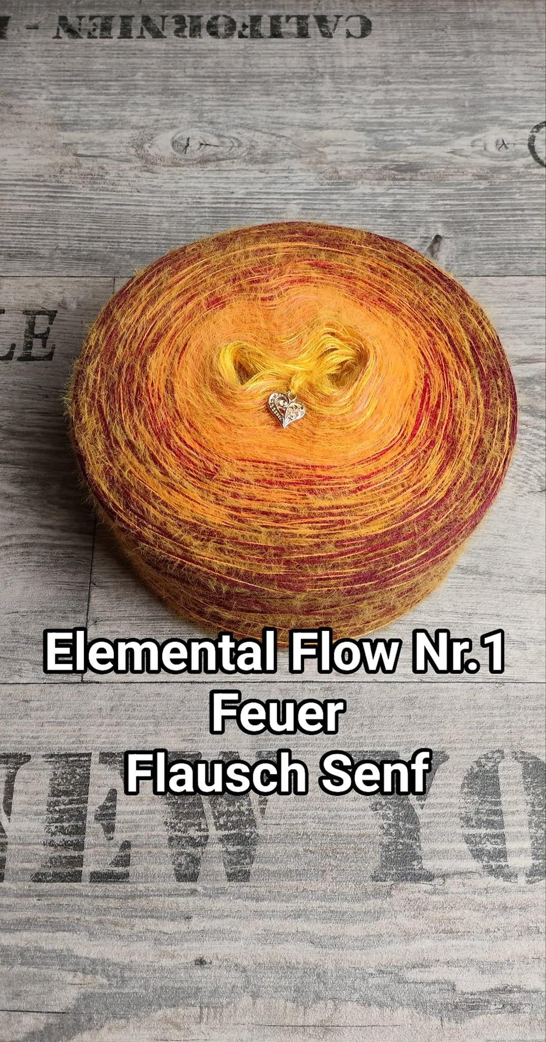 Bobbel "Elemental Flow Nr. 1" Feuer mit Flauschgarn