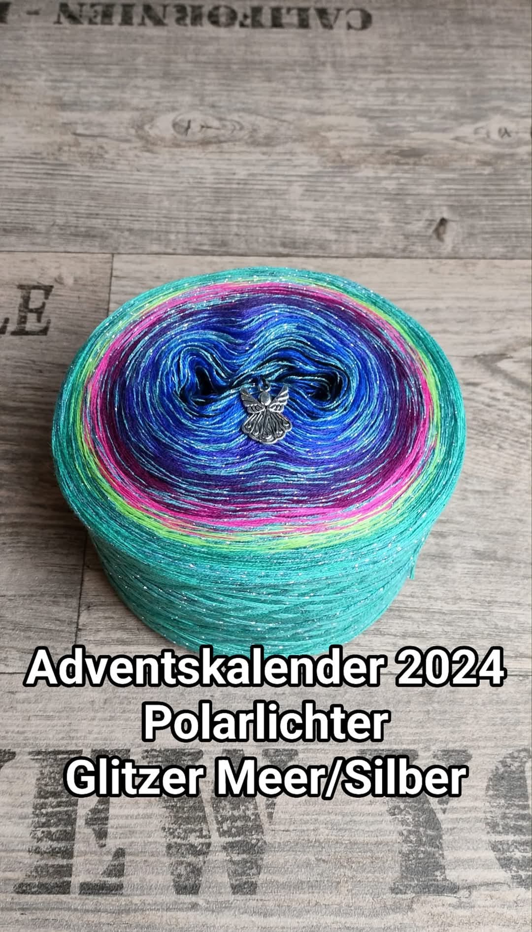 Bobbel "AK 2024 Polarlichter" mit Glitzergarn Meer/Silber (Kopie)