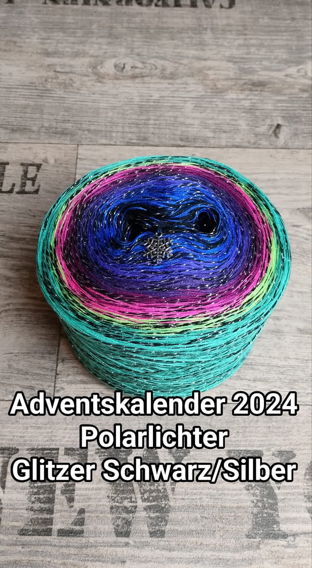 Bobbel "AK 2024 Polarlichter" mit Glitzergarn Schwarz/Silber
