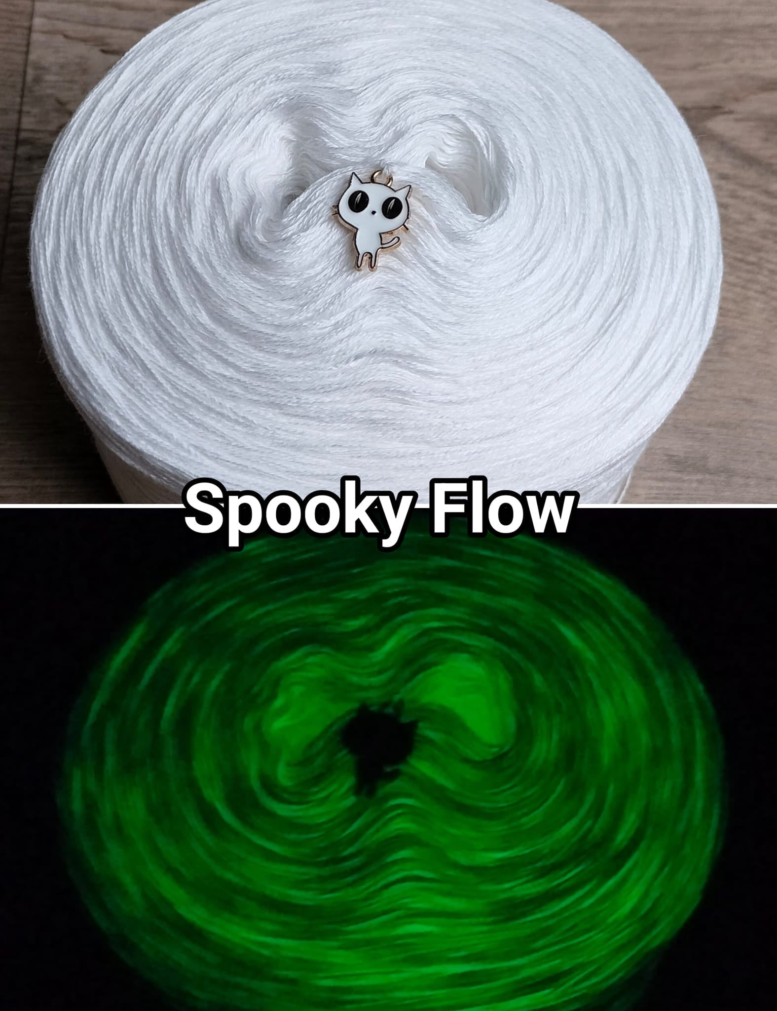 Bobbel "Spooky Flow" mit nachtleuchtendem Beilauffaden