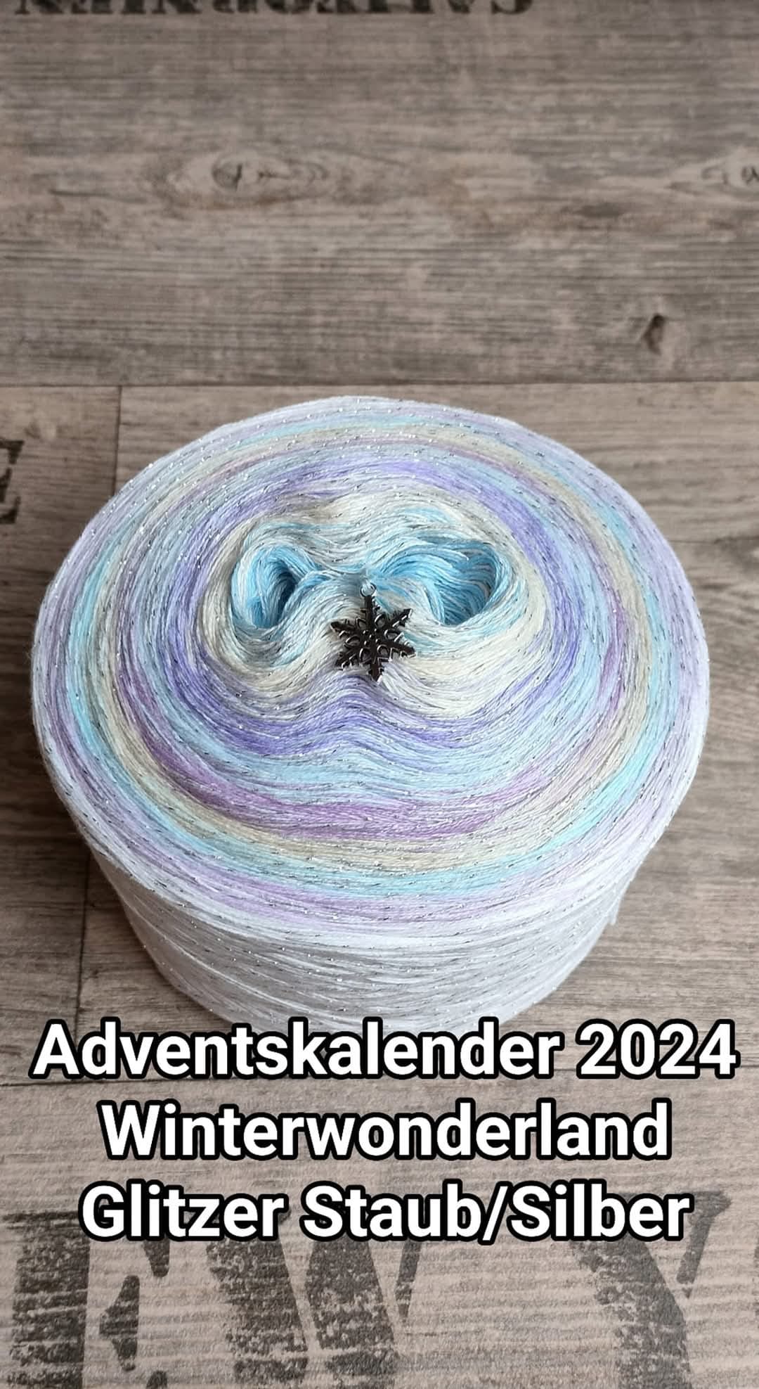 Bobbel "AK 2024 Winterwonderland" mit Glitzergarn Staub/Siber